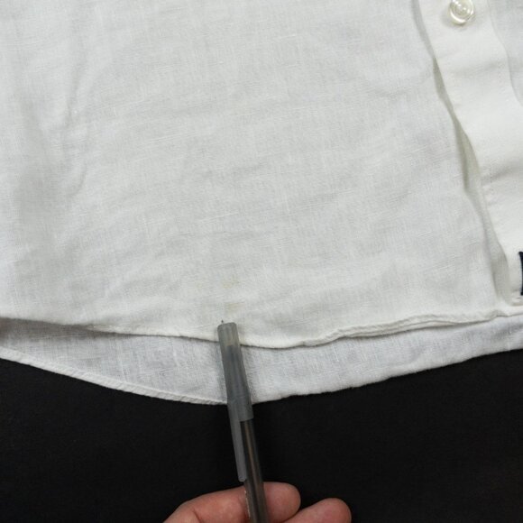 UNTUCKit Linen Shirt Men's Small Solid White Wrinkle Resistant Calvano - Picture 13 of 13